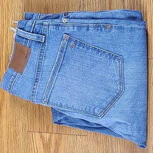 MADEWELL 28x28 HIGH-RISE SKINNY FADED DISTRESSED STRETCH GIRLS CROPPED JEANS